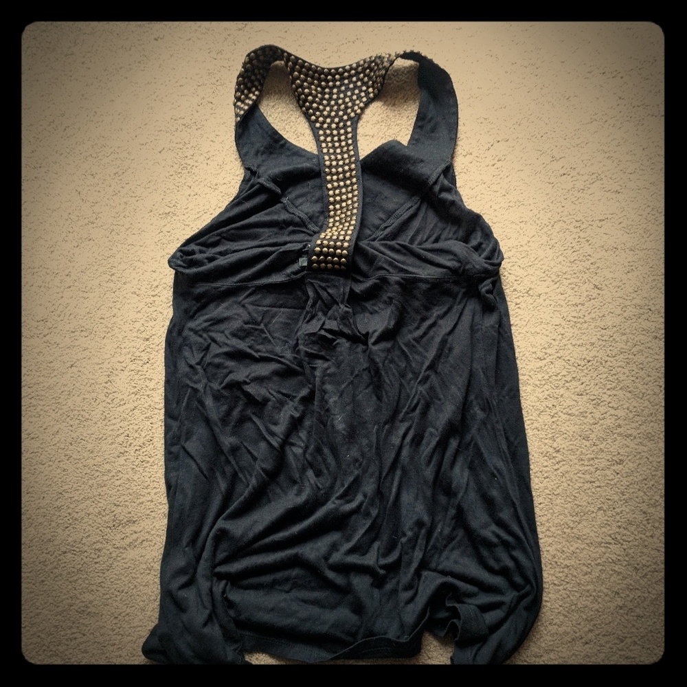 Beaded racer backq blouse